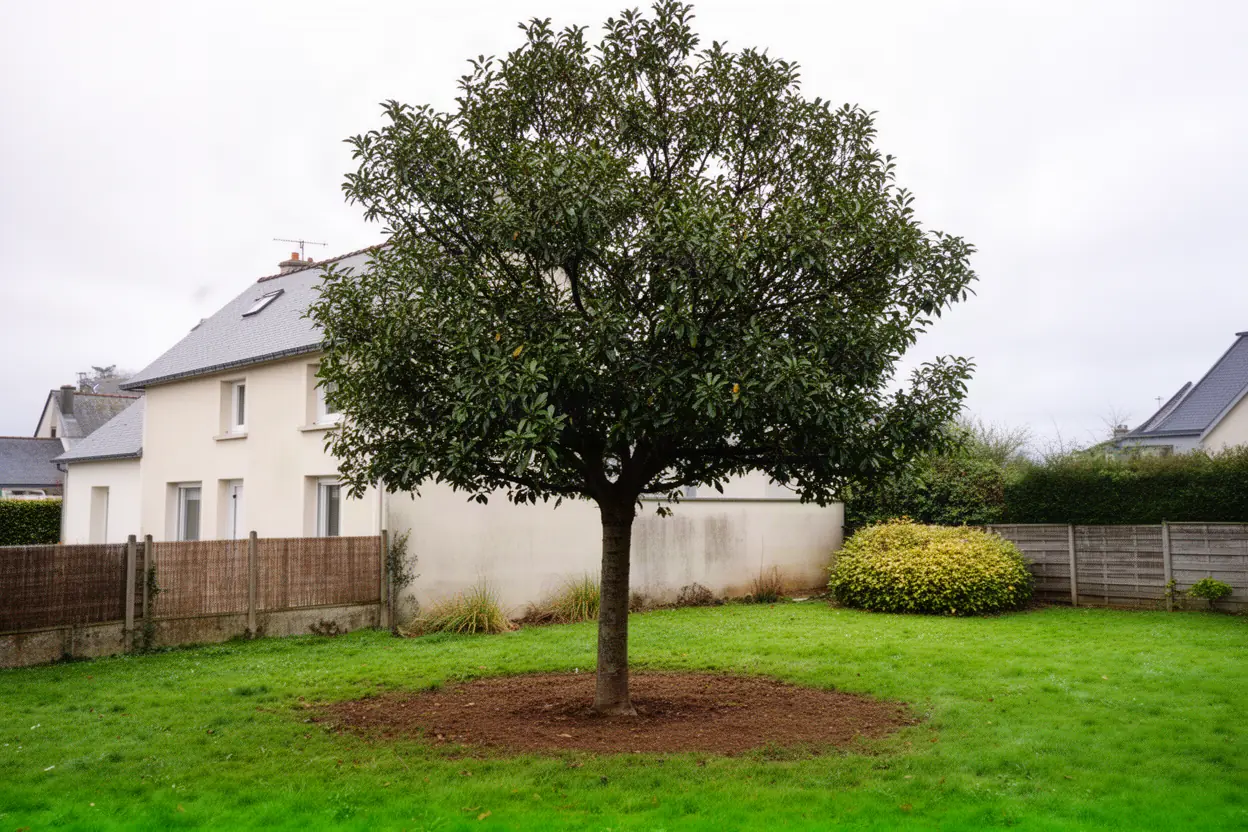 Arbre à abattre dans un jardin de Cherbourg-en-Cotentin