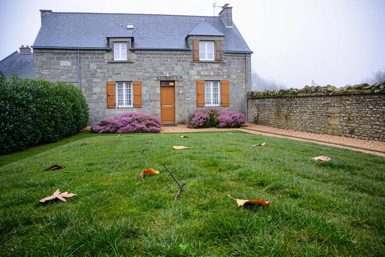 Zone de jardin nettoyée après chargement des branches à Valognes